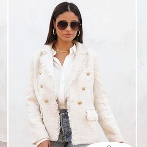 VICI- Monte Carlo Tweed Pocketed Blazer